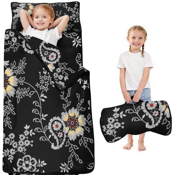 Pioneer Flower Floral Print Pattern Toddler Nap Mats for Kids Preschool,Sleeping Mat Bag or Kids,Toddler Sleeping Bag,Toddler Nap Mat or Daycare