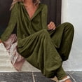 thumbnail image 4 of GaThRRgYP Womens Plus Size Pants Clearance,Women's Fashion Hooded Button Rompers Solid Casual Long Sleeve Pocket Jumpsuit, 4 of 8