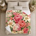 thumbnail image 5 of Autumn Harvest Floral Bouquet, Cozy Botanical Garden Scene, Warm Flannel Blanket for Sunroom and Reading Nook, Garden Lovers Thanksgiving Gift, Botanical Home Decor, 5 of 9