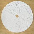 thumbnail image 3 of Riforla 60 Inch Faux Christmas Tree Skirt Skirt for Christmas Tree White Christmas Tree Rug Skirt Perfect for Christmas Party Decorations Carpet Silver, 3 of 3