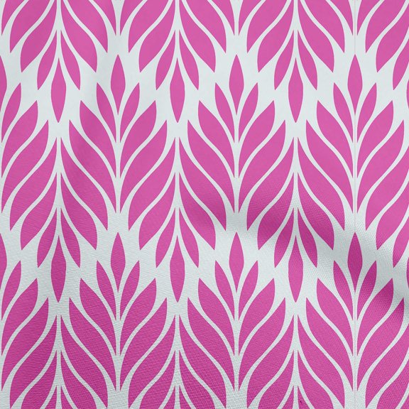 oneOone Georgette Viscose Fuschia Pink Fabric Leaves Dress Material Fabric Print Fabric By The Yard 42 Inch Wide-TM