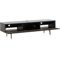 thumbnail image 3 of SONOROUS Studio ST-360 Wood and Glass Modern TV Stand with Spike Metal Legs for Sizes up to 75" (Modern Design Cabinet For Your Audio/Video Components and Consoles, Comes with I/R Repeater) - BLACK, 3 of 7