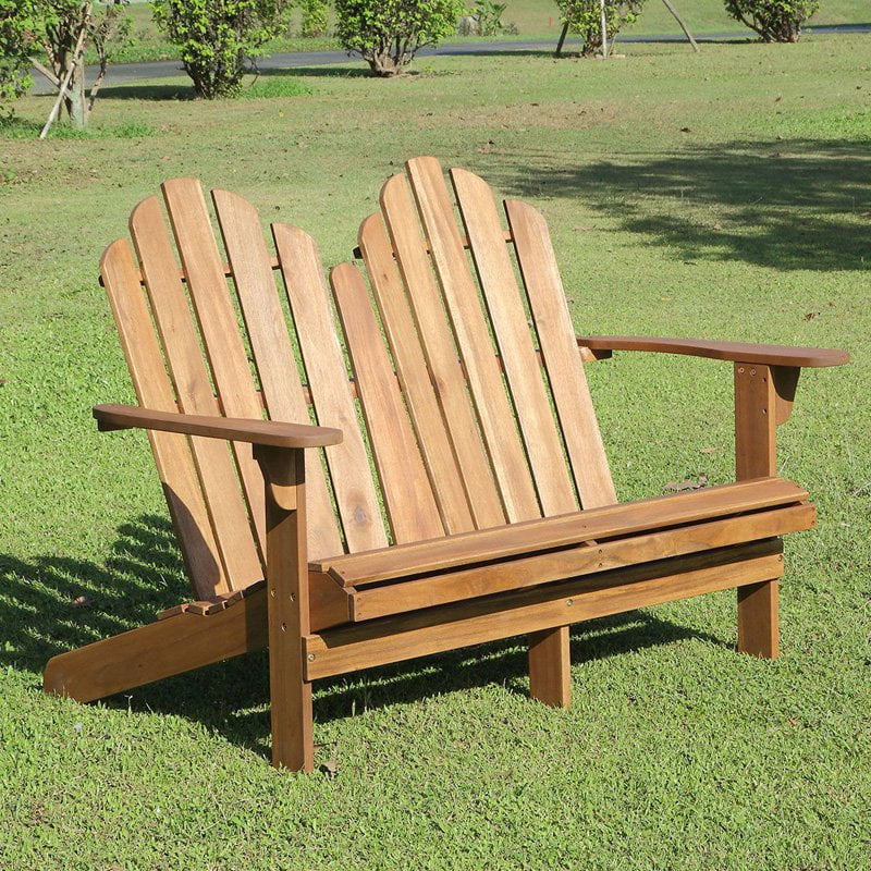 Linon Adirondack Double Bench, Brown by Linon Home Decor Products Inc