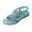 Blue, variant on WERYOUNG Girls Sandals Summer Versatile Sparkly Rhinestone Open Toe Soft Sole Bohemian Princess Shoes Newborn Casual Beach Vacation Flower Sandal,Blue,3.5-4 Years