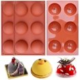 thumbnail image 1 of Molde para hornear, molde para pasteles, molde hemisférico de silicona, 6 cavidades para hacer pasteles de chocolate, gelatina, pudín, cúpula, mousse, jabón hecho a mano (3 piezas) oso de fresa  Juguete, 1 of 5