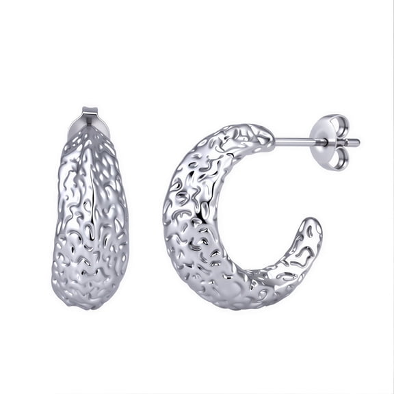 Cate & Chloe Oaklynn 18k White Gold Plated Hoop Earrings for Women, Gift for her