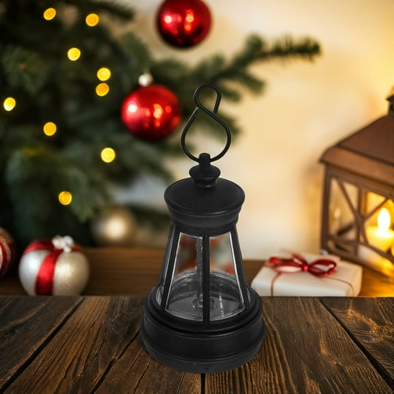 Beaupretty Hanging Lanterns Solar Outdoor Lantern Black for Nighttime Illumination 1Pack