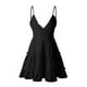 thumbnail image 4 of Vestido midi de verano sin mangas con cuello en V y corte A para mujer - Vestido de playa con volantes de poliéster, 4 of 7