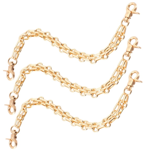 unbranded  3 Pcs Sling Bag for Women Wallet Purse Chain Hand Bags Handbag Golden