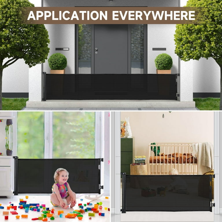 140 Inch Retractable Baby Gates, Extra Wide Baby Gates for Large