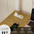 thumbnail image 4 of Full Size Metal Loft Bed Frame with Desk and Led Lights and Charging Station, Full Loft Bed Frame Safety Guard & Ladder for Bedroom, No Box Spring Needed, White, 4 of 9