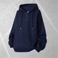 thumbnail image 2 of Hoodies for Men Half Zip Up Hoodie Drop Shoulder Casual Long Sleeve Pullover Solid Sweatshirt, 2 of 4