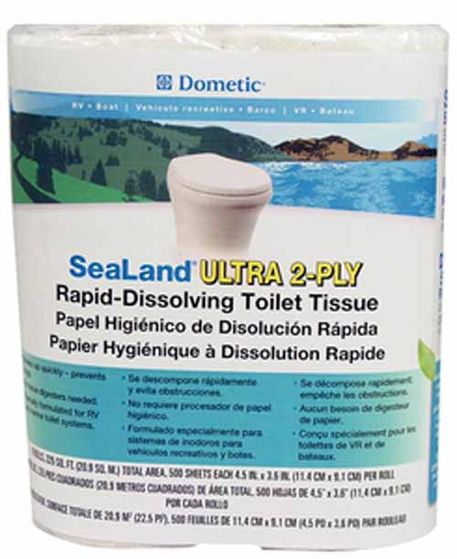 SeaLand RapidDissolving Toilet Tissue, 4pk, 500 Sheets Per Roll