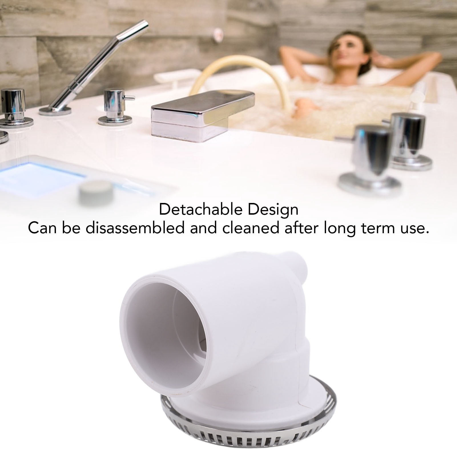 Unbranded Bathtub Jet Nozzle, 304 Stainless Steel & PVC Detachable Exquisite Water Outlet Pool Jet Nozzle for SPA Massage Tub, Hot Tub, and Hydrotherapy Pools