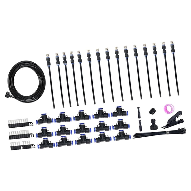 Kit de riego automático, práctico y compacto, de riego atomizador por nebulización para patios, jardines, céspedes y terrazas. 15 metros