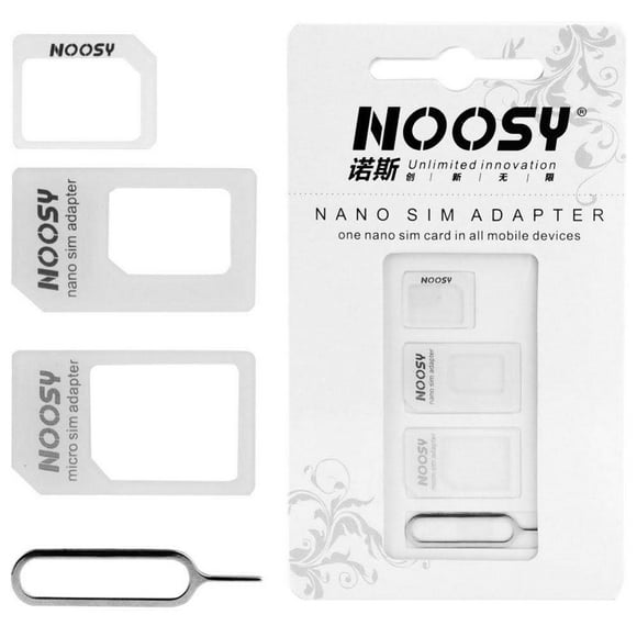 [4 Packs] Noosy 4 in 1 Nano Micro Standard Sim Card Adapter Eject Pin Kit Set