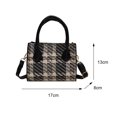 thumbnail image 4 of Bolsa bandolera con estampado a cuadros de lana para mujer a la moda, minicon solapa (negro) Ehuebsd Para Estrenar, 4 of 9