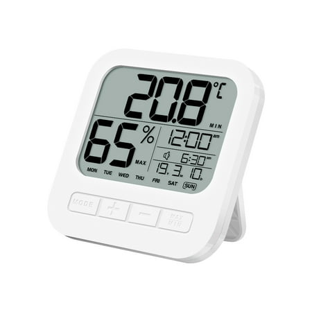 

Elroy Indoor Room Hygrometer Hanging ℃/℉ Thermometer Desktop Clock Button Control Temperature Humidity