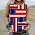 thumbnail image 2 of Women's Plus Size Cami Tops Star Stripes Printed Spaghetti Strap Camisole Casual Loose Going out Summer T Shirts Gray, 2 of 5