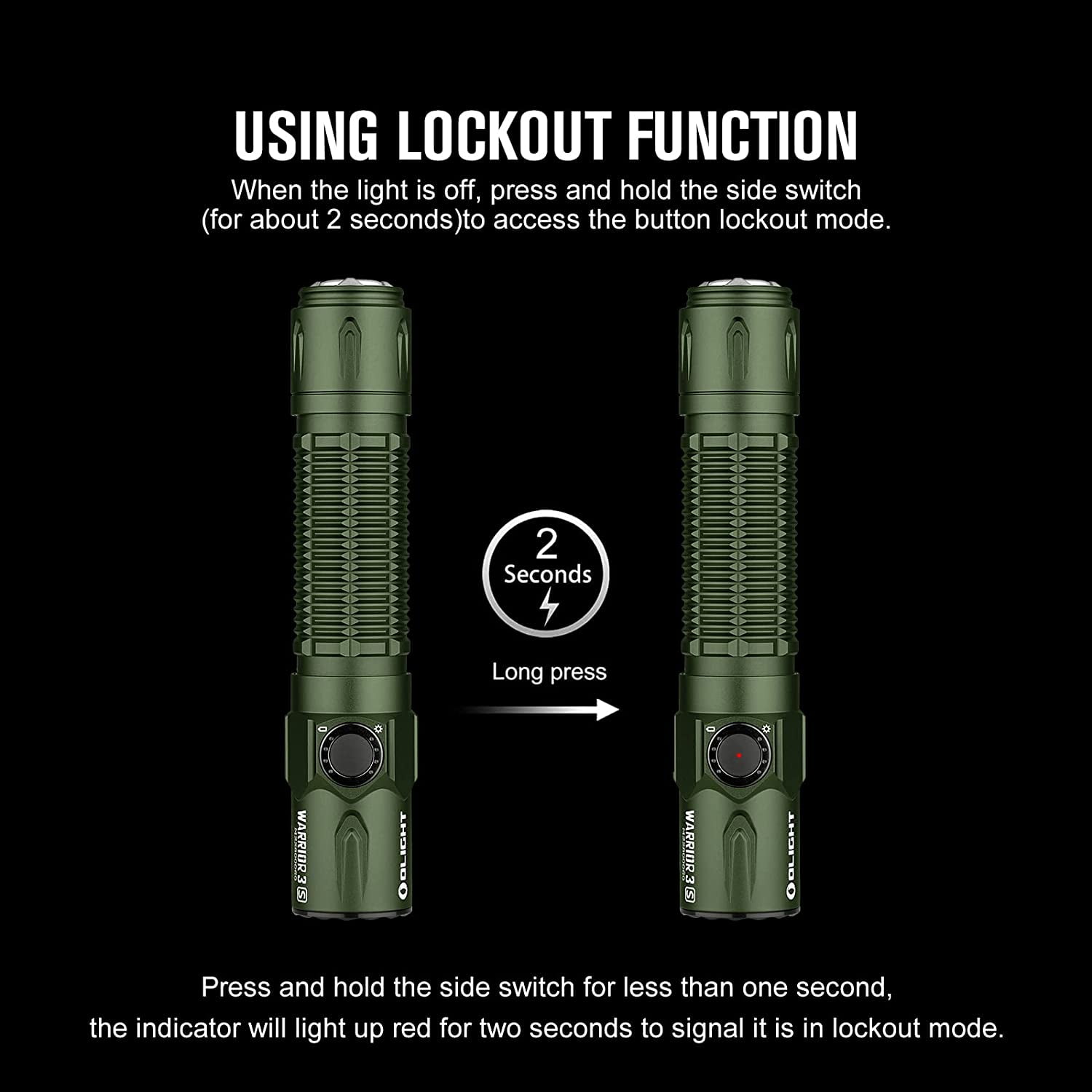 Olight Warrior 3S OD Green Flashlight