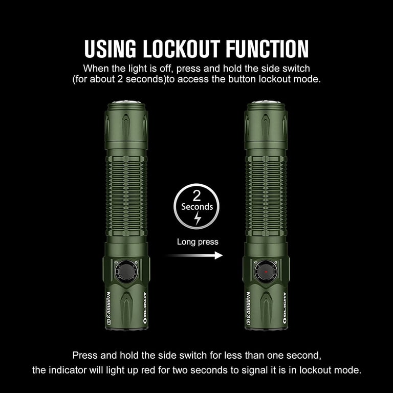 Olight, Warrior 3S Flashlight, OD Green, 2300 Lumens, 300m Range