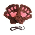thumbnail image 2 of Guantes de pata de gatito, guantes de disfraz, garras de animales, accesorios para fotos, disfraz de garra de gato Marrón, 2 of 9