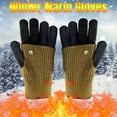 thumbnail image 4 of Xdegoge Winter Gloves for Men Women Unisex Knit Touchscreen Gloves Fashion Casual Warm Outdoor Snow Activities Glove Stylish Color Block Glove, 4 of 5