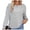 Gray, variant on Wensltd Women Solid Crew Neck Long Sleeve Ribbed Sweater Shoulder Button Detail Loose Knit Style Tops Casual Everyday Wear