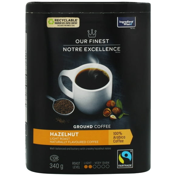 Our Finest Naturally Flavoured Hazelnut Ground Coffee, 340 g