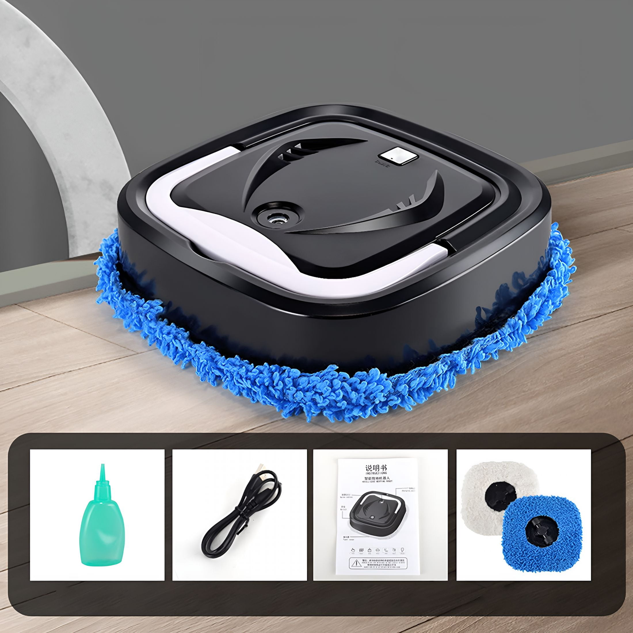 CURYMAY Wet Scrubbing Robot Vacuum Cleaner - Automatic Floor Mopping Robot with Water Vacuum and Mop - USB Charging robo vacuum and mop