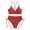 Red, variant on Efsteb 2 Piece High Waisted Bikini Set for Women V Neck Backless Strap Split Swimsuit Solid Color Drawstring Two Piece Bathing Suit (Yellow,M)