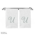 thumbnail image 2 of Monogrammed Washcloth Towel, Personalized Gift, 13x13 Inches - Set of 2 - Silver Script Embroidered Towel - Extra Absorbent 100% Turkish Cotton - Soft Terry Finish - Initial U White, 2 of 2