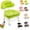 Green, variant on Zlinib Rolling Low Stool with Backrest, Short Stool Padded Seat & 360 Silent Casters, Low Stool with Wheels for Home, Office, Garage, Shop, Library – Comfortable and Mobile