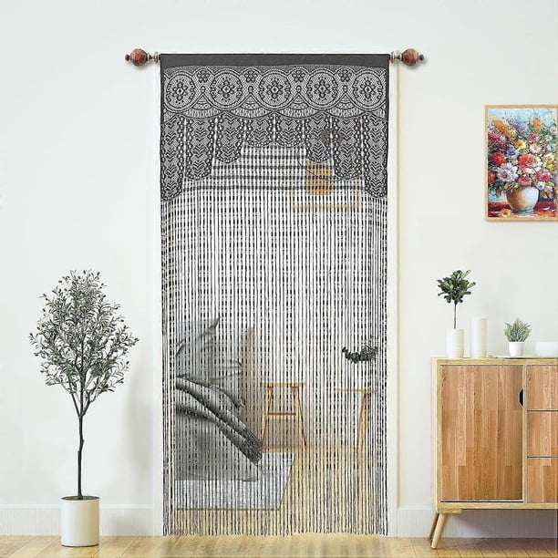 Room Divider Doorway Hippie Window Panel Room Divider Wall Closet Curtains Door Drapes Decorations (3579in/90200cm,Grey)