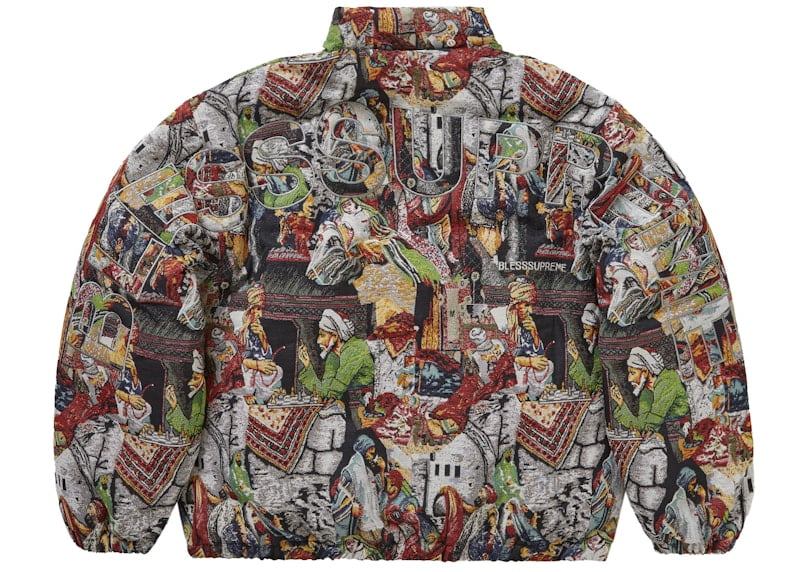 Supreme Men's Bless Tapestry Down Puffer Jacket Multicolor