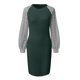 thumbnail image 4 of Moda mujer jersey manga larga otoño patchwork casual 0 cuello sudadera vestido Fridja  NMB1402, 4 of 5