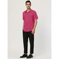thumbnail image 4 of INSPIRE CHIC Men's Short Sleeves Polka Dots Button Down Shirt Rose Red 38, 4 of 6