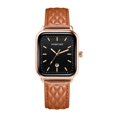 thumbnail image 1 of Ladies Watch Ladies Quartz Watch Square Dial Rhombus Texture Faux Leather Adjustable Strap Date Display Ladies Square Watch, 1 of 8