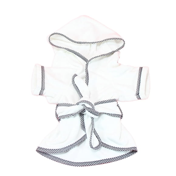 EeaseMX Albornoz sencillo para perro, absorbente, de secado rápido, de poliéster, suave y cálido, ideal para perros y gatos (blanco, talla S)