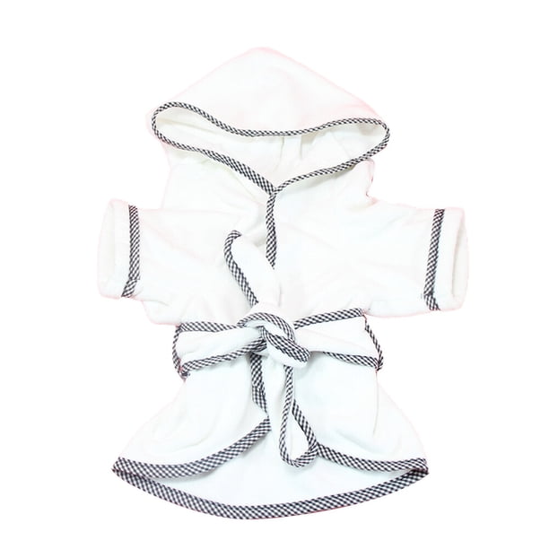 Albornoz sencillo para perro, absorbente, de secado rápido, de poliéster, suave y cálido, ideal para perros y gatos (blanco, talla XL)