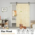 thumbnail image 3 of 60'' x 84'' Sliding Barn Doors and Hardware Included, Unfinished Natural Pine Wood Panels & Barn Door Hardware Kit & Track Joint, Easy Assembly with Pre-Drilled Holes, K Frame, 3 of 9
