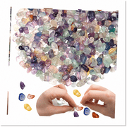 400PCS Fluorite Crystal Beads - Irregular Gemstones for DIY Jewelry Making - 5-8mm Loose Rocks Bead with Drilled Holes
