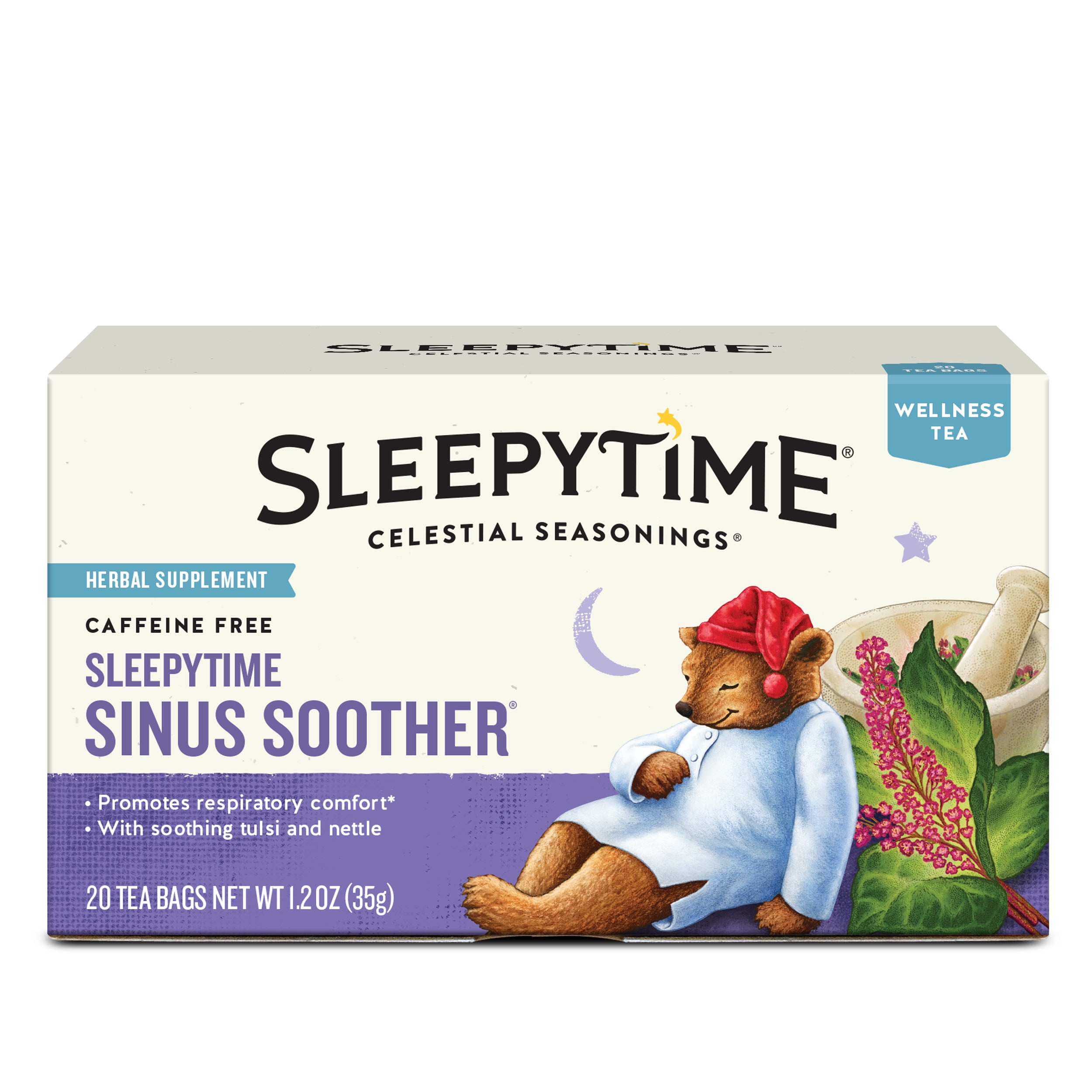 Celestial Seasonings Sleepytime Sinus Soother, Herbal Wellness Tea Bags, 20 Count