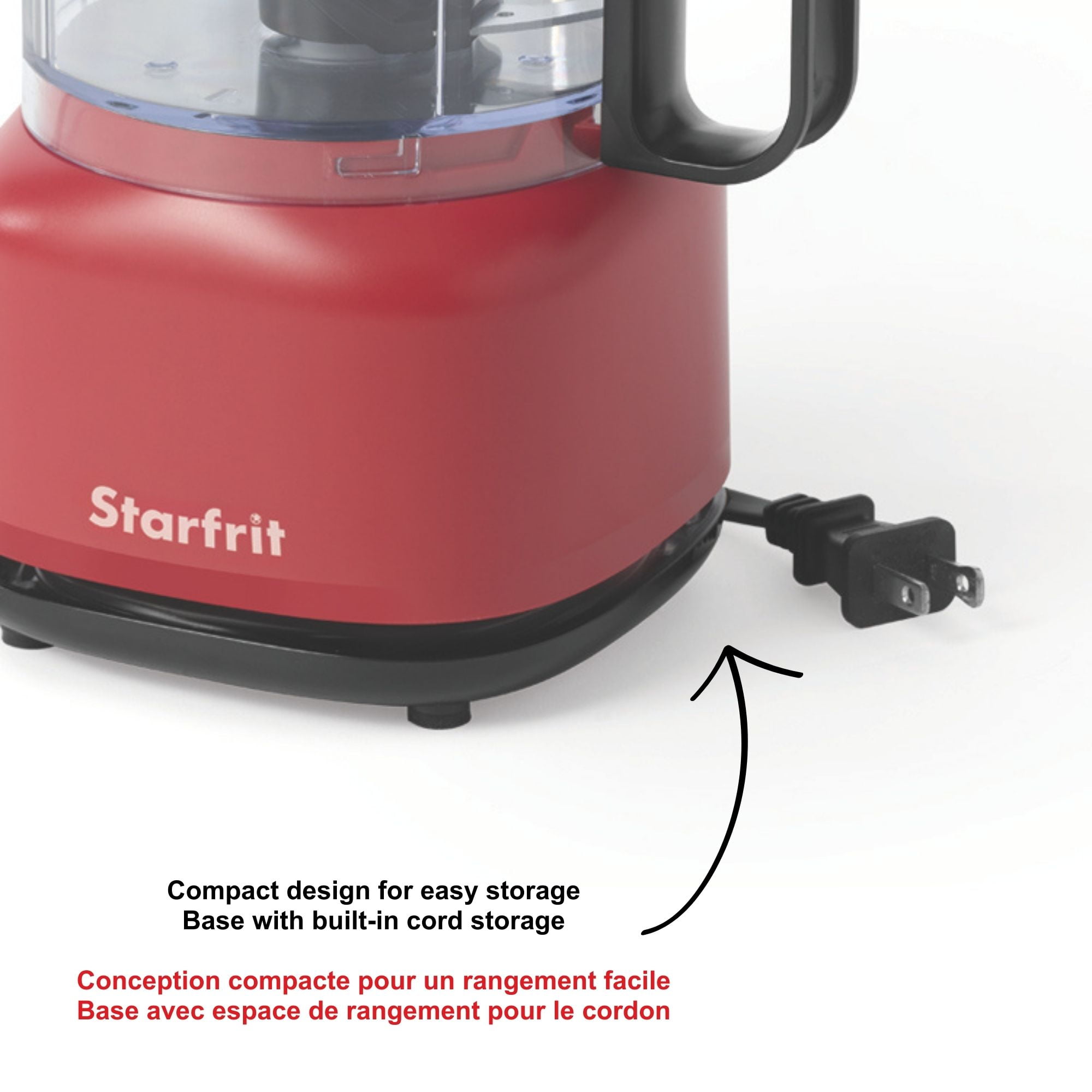 Starfrit Electric Food Chopper, 3.5-Cup BPA-Free Bowl, Stainless Steel Blade, One-Touch Pulse & On Modes, Compact Design, Dishwasher-Safe Parts, Non-Slip Feet, Easy Cord Storage, Great Food Chopper
