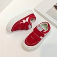 thumbnail image 3 of Kids Sneakers Boys Girls Fashion Color Block Hook and Loop Flat Walking Shoes Casual Slip on Running Athletic Shoes Red 1.5 Big Kid, 3 of 6