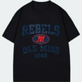 thumbnail image 3 of Ole Miss Rebels T Shirt Black College Logo Graphic Print Casual Wear For Men And Women University Spirit Apparel 1848 Vintage Style Design, 3 of 4