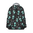 thumbnail image 2 of Alien and Star Black Pattern Backpack for School, Cute School Bag with Adjustable Shoulder Straps and Padded Back, 15.3"x11"x7.1", 2 of 3