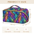 thumbnail image 4 of FORMRS Makeup Bag Travel Cosmetic Organizer for Women Fold Flat Zipper Pouch with Handle, Vibrant Stained Glass Pattern, 4 of 8