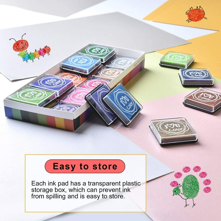 20 Colors Ink Pad Ink Stamp Pad Finger Ink Pad for Card Making, Rubber Stamps, Paper, Fabric,Washable (20 Colors), Other