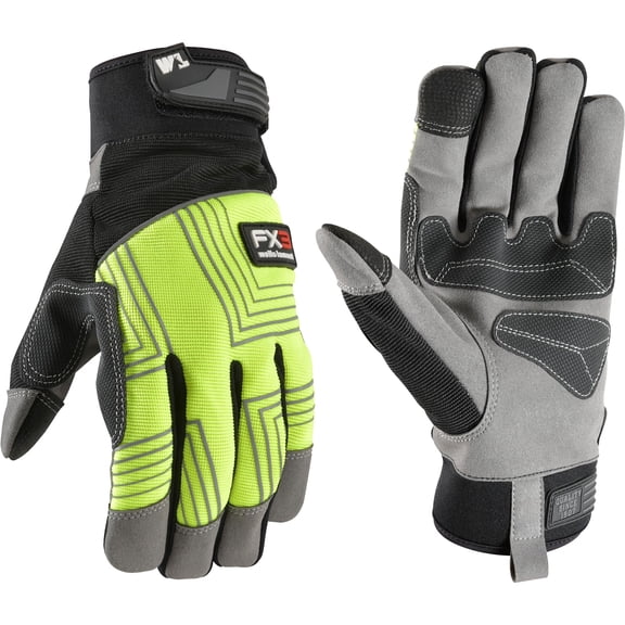 Wells Lamont 7864M Mens Hi Dex Synthetic Leather Hi Viz Glove - Medium